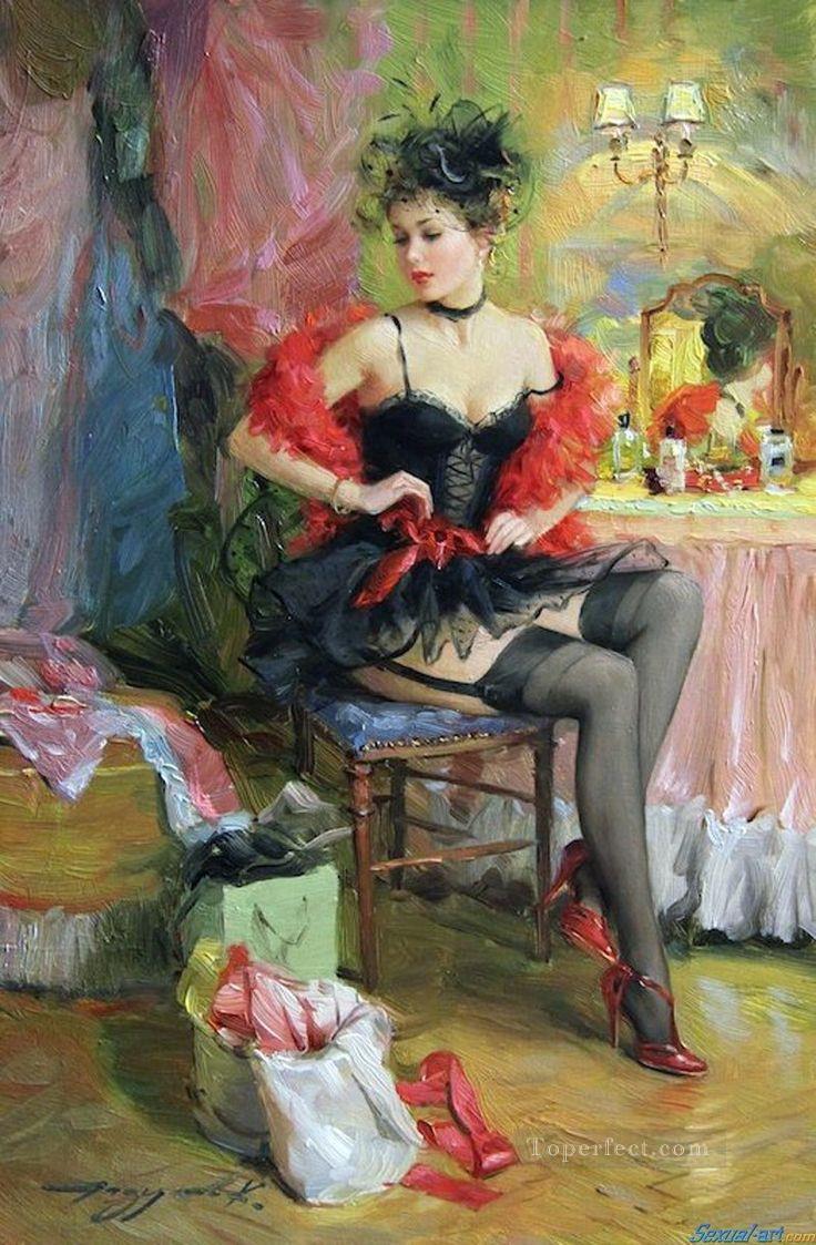 Pretty Lady KR 037 Impressionist Oil Paintings